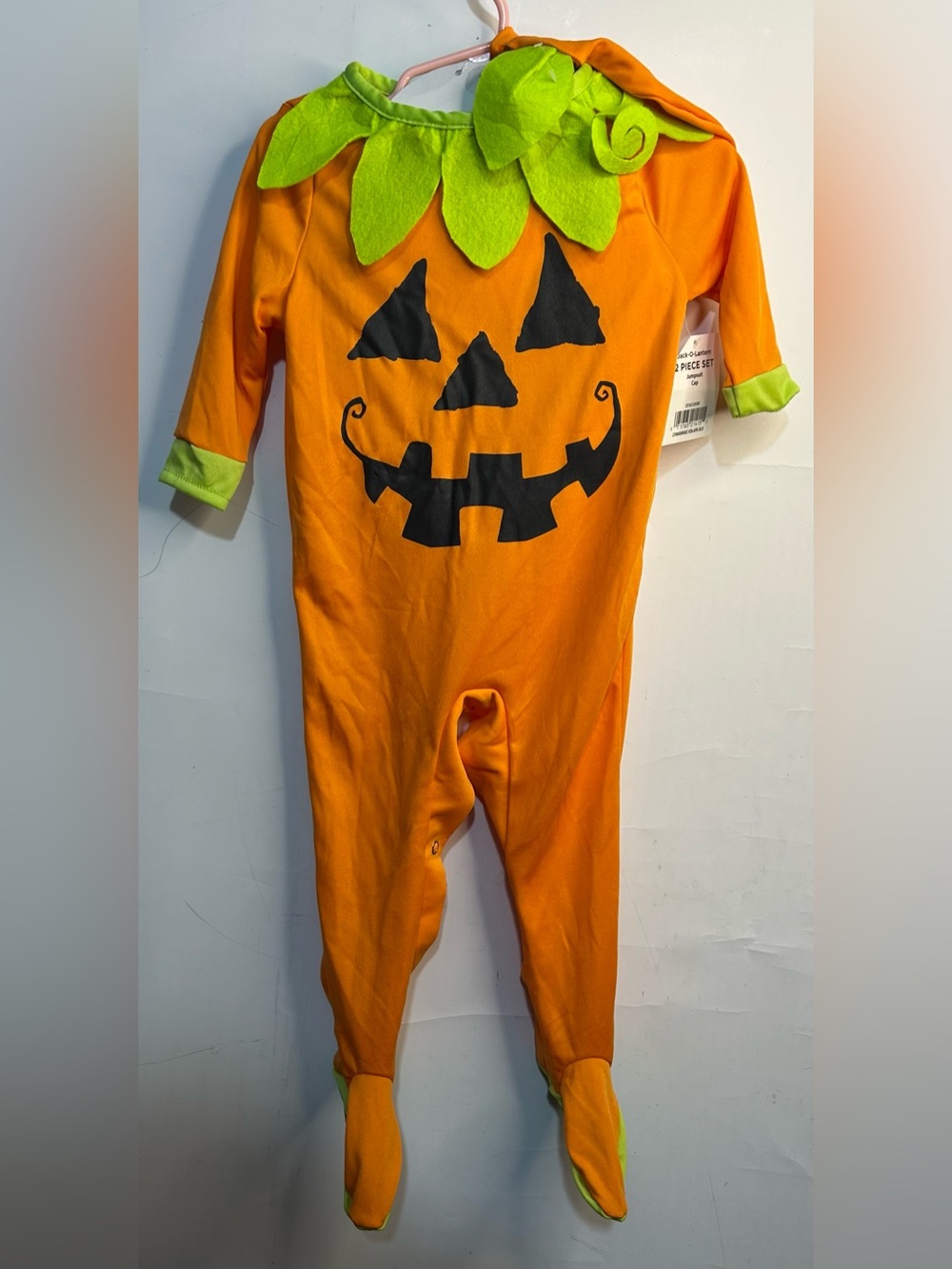 5 for $25🔥Pumpkin Orange Footie Jumpsuit Costume with Hat Baby 6-12 Months- New